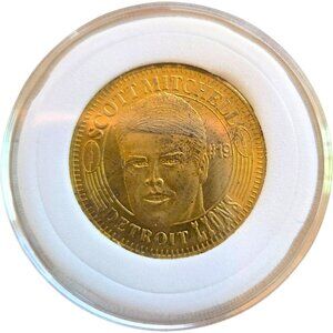 Scott Mitchell #19 Detroit Lions 1996 Pinnacle QB Club Vintage NFL Coin